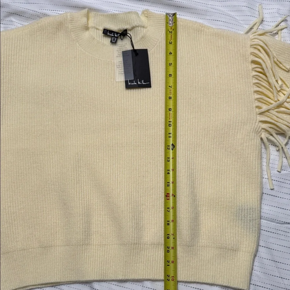 Nicole Miller Cream Fringed Sweater - Picture 5 of 6